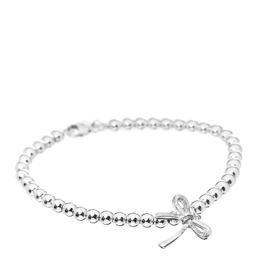 [Resenly Jewelry]STERLING SILVER BOW BEAD BRACELET