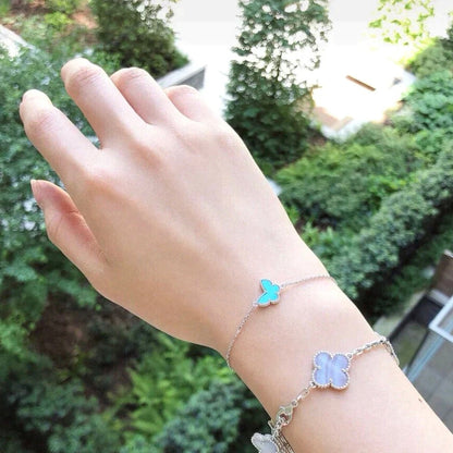 [Resenly Jewelry]バタフライ ターコイズ バタフライ ブレスレット シルバー