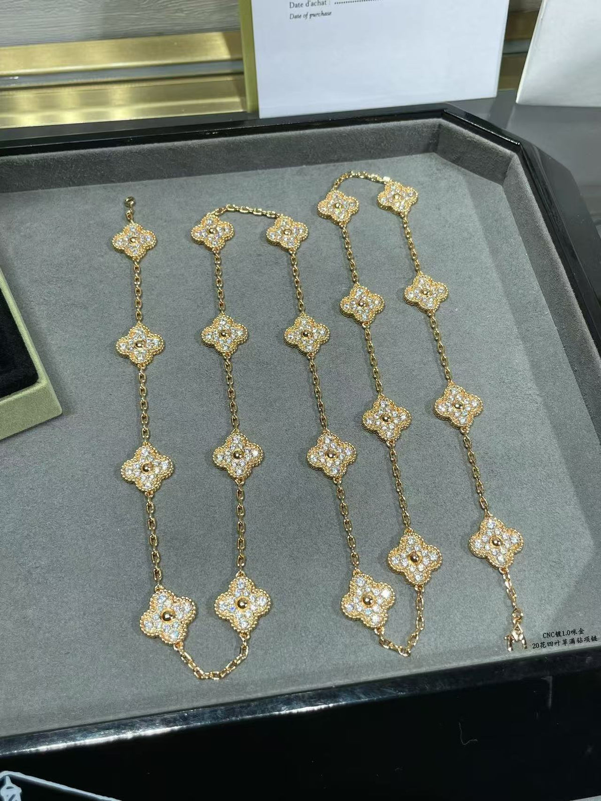 [Resenly Jewelry]CLOVER 20 MOTIFS FULL-DIAMOND NECKLACE