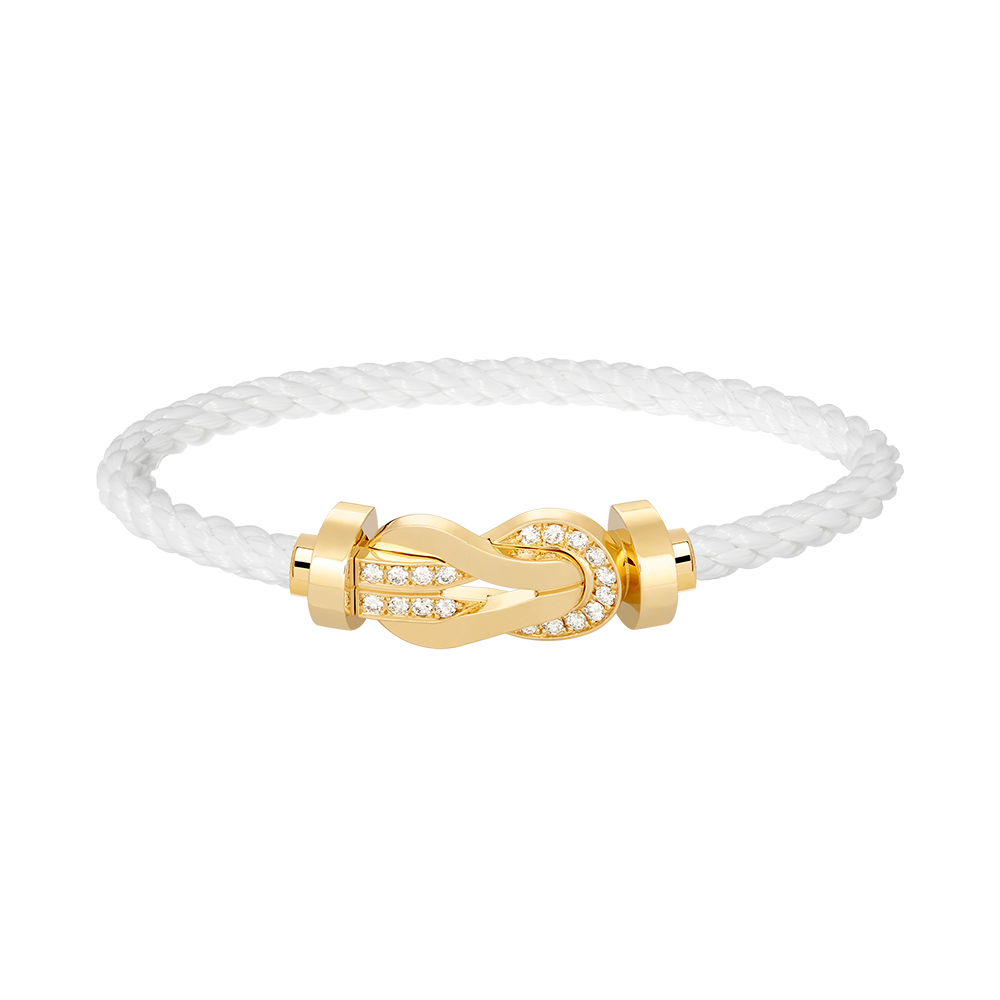 [Resenly Jewelry]CHANCE LARGE 8 FIGURE BUCKLE HALF DIAMOND BRACELET GOLD