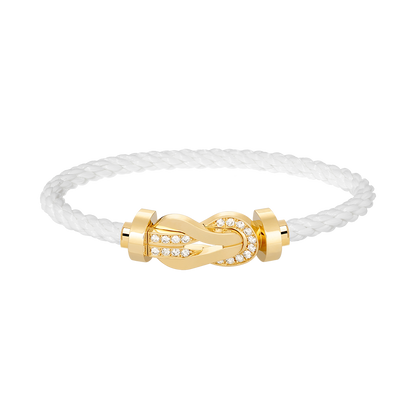 [Resenly Jewelry]CHANCE LARGE 8 FIGURE BUCKLE HALF DIAMOND BRACELET GOLD