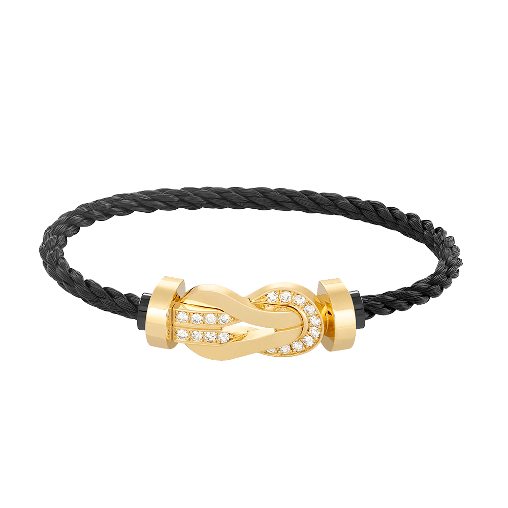 [Resenly Jewelry]CHANCE LARGE 8 FIGURE BUCKLE HALF DIAMOND BRACELET GOLD