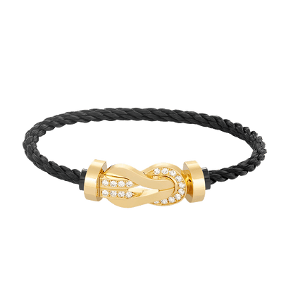 [Resenly Jewelry]CHANCE LARGE 8 FIGURE BUCKLE HALF DIAMOND BRACELET GOLD
