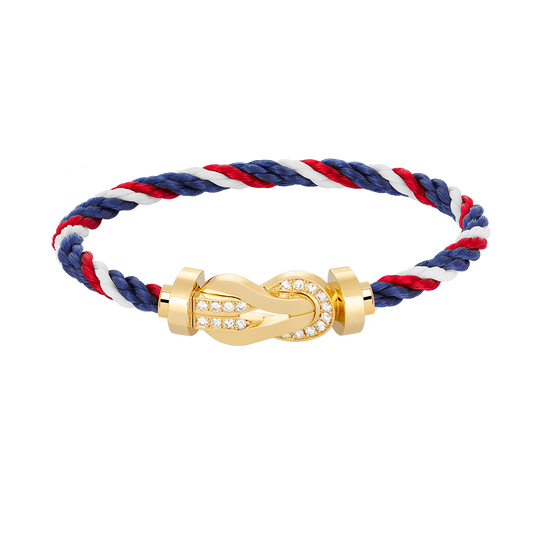 [Resenly Jewelry]CHANCE ラージ 8の字バックル ハーフダイヤモンドブレスレット ゴールド