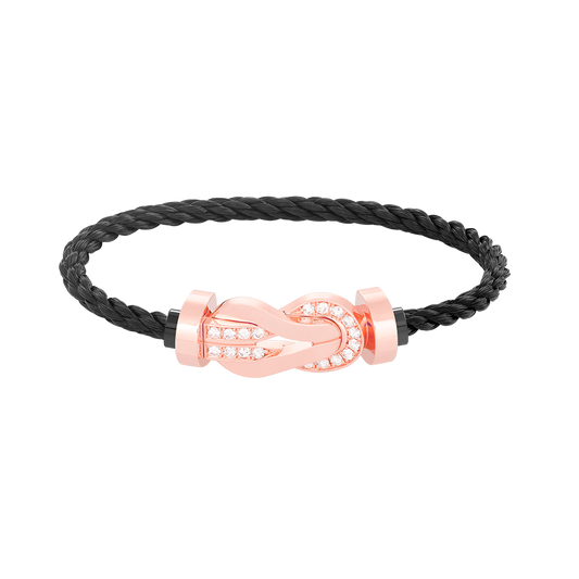 [Resenly Jewelry]CHANCE LARGE 8字バックル ハーフダイヤモンドブレスレット ローズゴールド