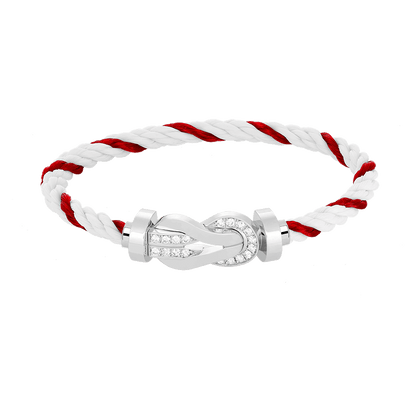 [Resenly Jewelry]CHANCE LARGE 8 FIGURE BUCKLE HALF DIAMOND BRACELET SILVER