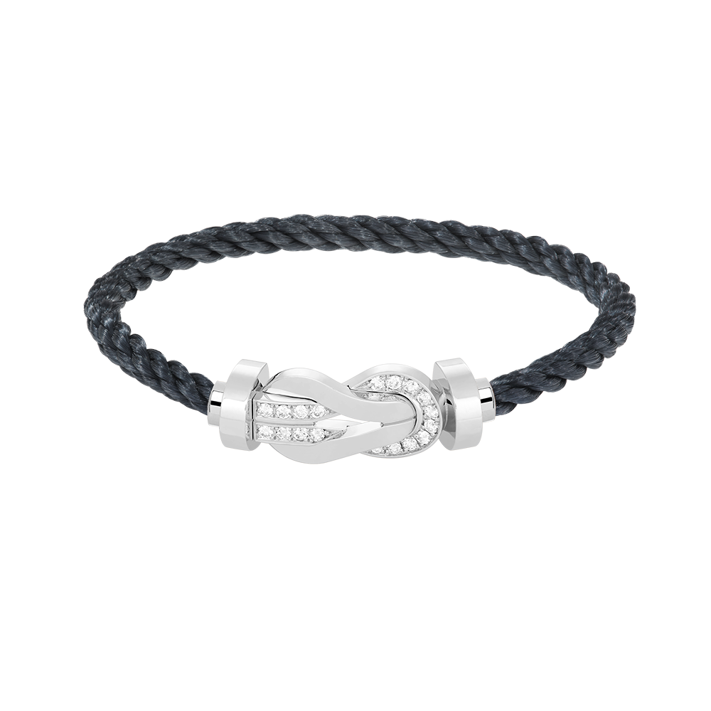 [Resenly Jewelry]CHANCE LARGE 8 FIGURE BUCKLE HALF DIAMOND BRACELET SILVER