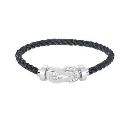 [Resenly Jewelry]CHANCE LARGE 8 FIGURE BUCKLE HALF DIAMOND BRACELET SILVER