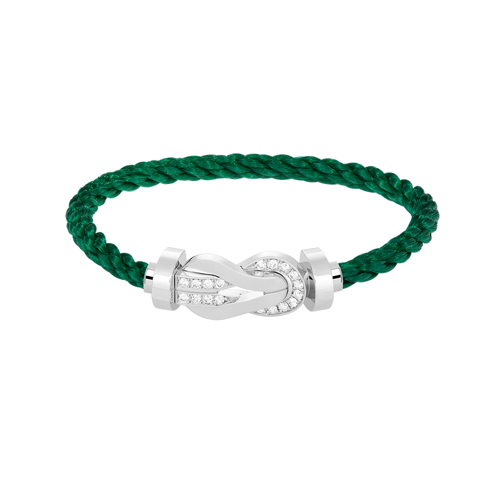 [Resenly Jewelry]CHANCE LARGE 8 FIGURE BUCKLE HALF DIAMOND BRACELET SILVER