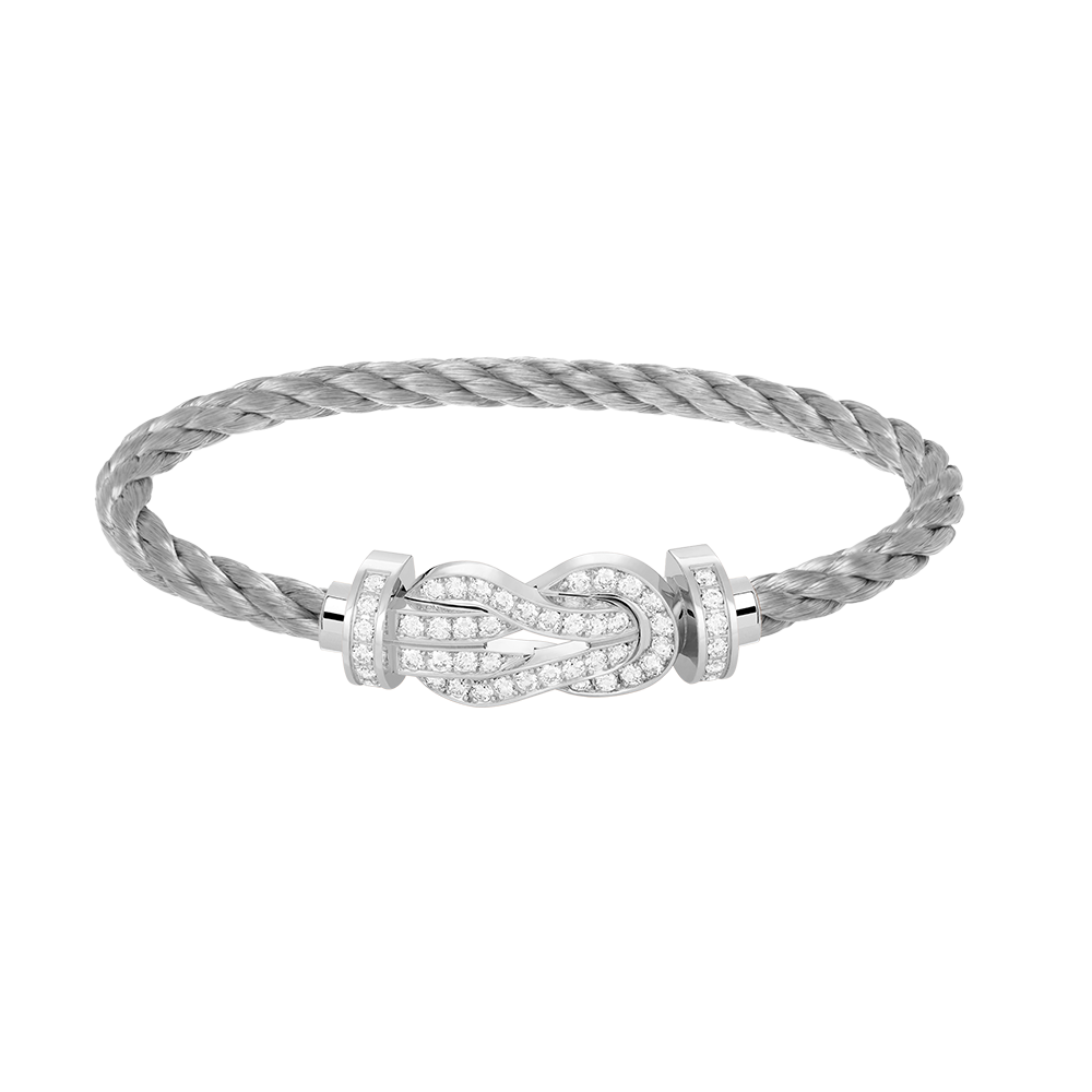 [Resenly Jewelry]CHANCE LARGE 8 FIGURE BUCKLE FULL DIAMOND BRACELET SILVER
