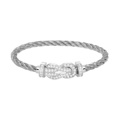 [Resenly Jewelry]CHANCE LARGE 8 FIGURE BUCKLE FULL DIAMOND BRACELET SILVER