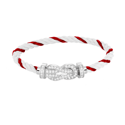 [Resenly Jewelry]CHANCE LARGE 8 FIGURE BUCKLE FULL DIAMOND BRACELET SILVER