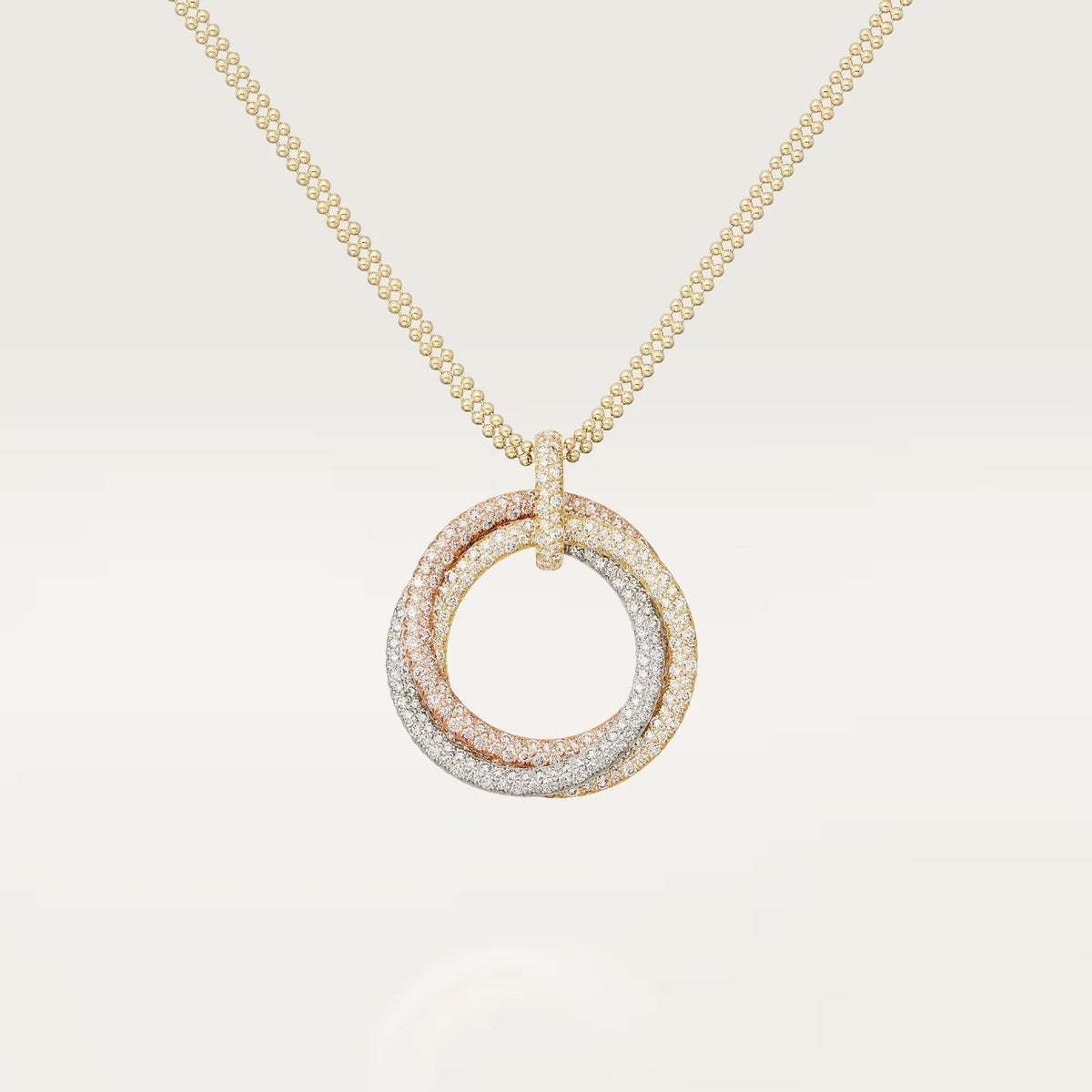 [Resenly Jewelry]TRINITY LARGE FULL DIAMOND  NECKLACE