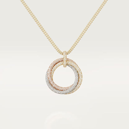 [Resenly Jewelry]TRINITY LARGE FULL DIAMOND  NECKLACE
