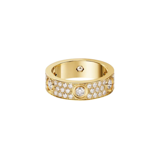 [Resenly Jewelry]LOVE 5.5MM FULL-PAVE 6-DIAMOND RING