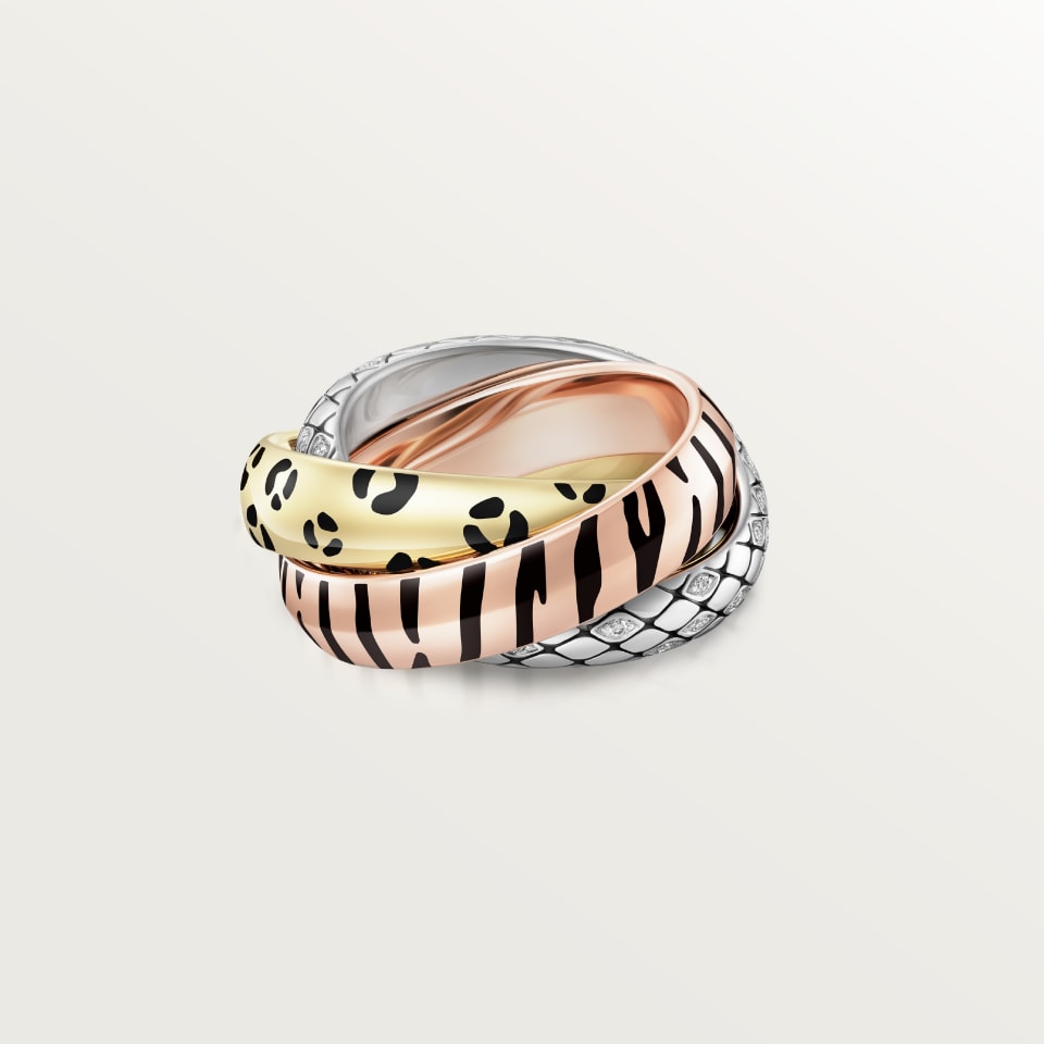 [Resenly Jewelry] トリニティリング レオパードプリント