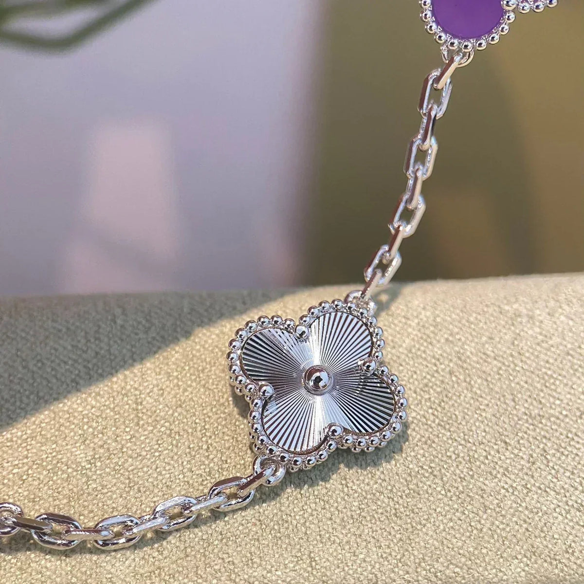 [Resenly Jewelry] CLOVER 5 MOTIF VIOLET BRACELET COLLECTION