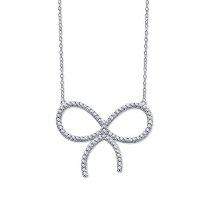 [Resenly Jewelry] クローセット ロジウムメッキ リボンネックレス