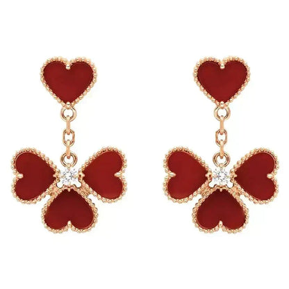 [Resenly Jewelry] スイートクローバー カーネリアン イヤリング