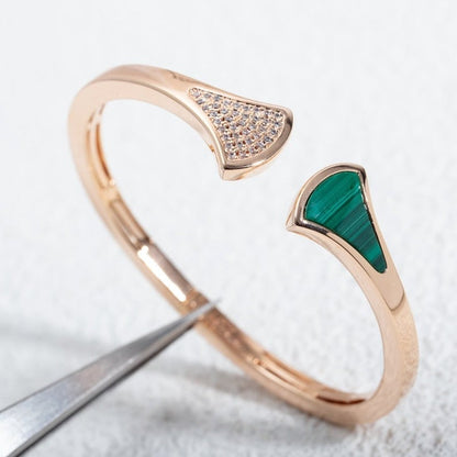 [Resenly Jewelry]DREAM BRACELET OPEN MALACHITE PINK GOLD