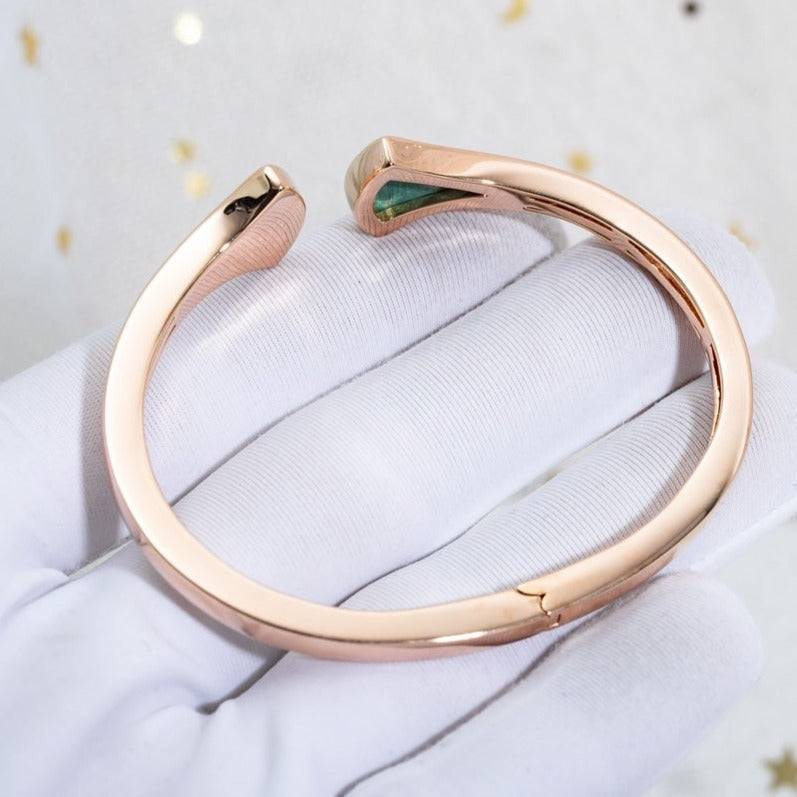 [Resenly Jewelry]DREAM BRACELET OPEN MALACHITE PINK GOLD