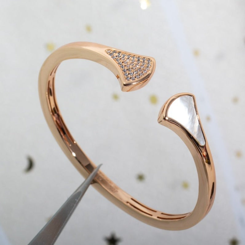[Resenly Jewelry]DREAM BRACELET OPEN PINK GOLD MOP DIAMOND