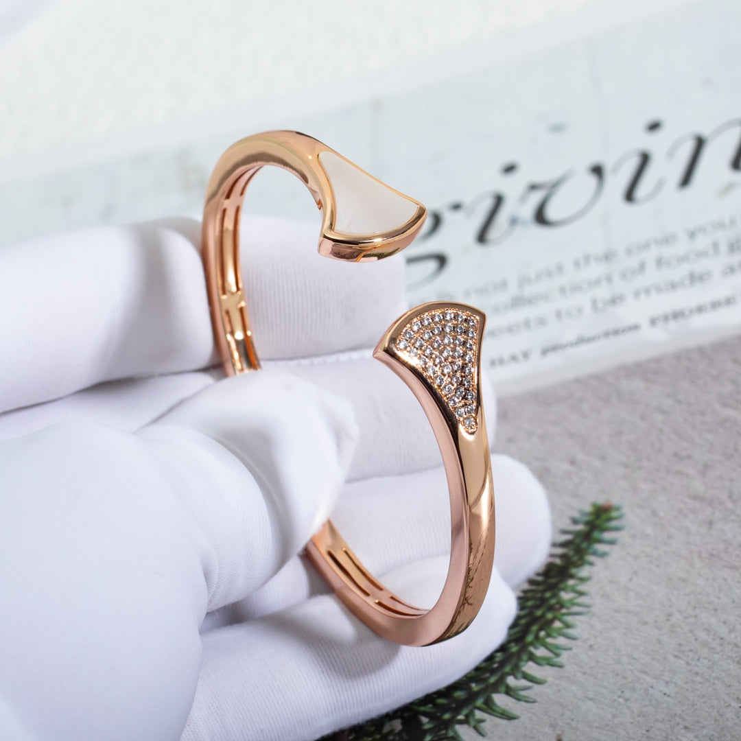 [Resenly Jewelry]DREAM BRACELET OPEN PINK GOLD MOP DIAMOND