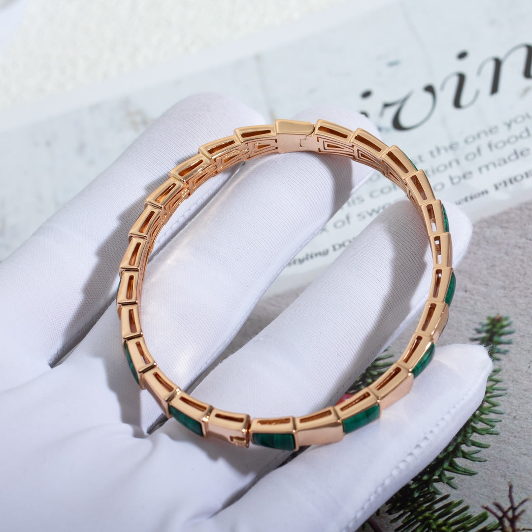 [Resenly Jewelry]SERPENTI BRACELET PINK GOLD MALACHITE