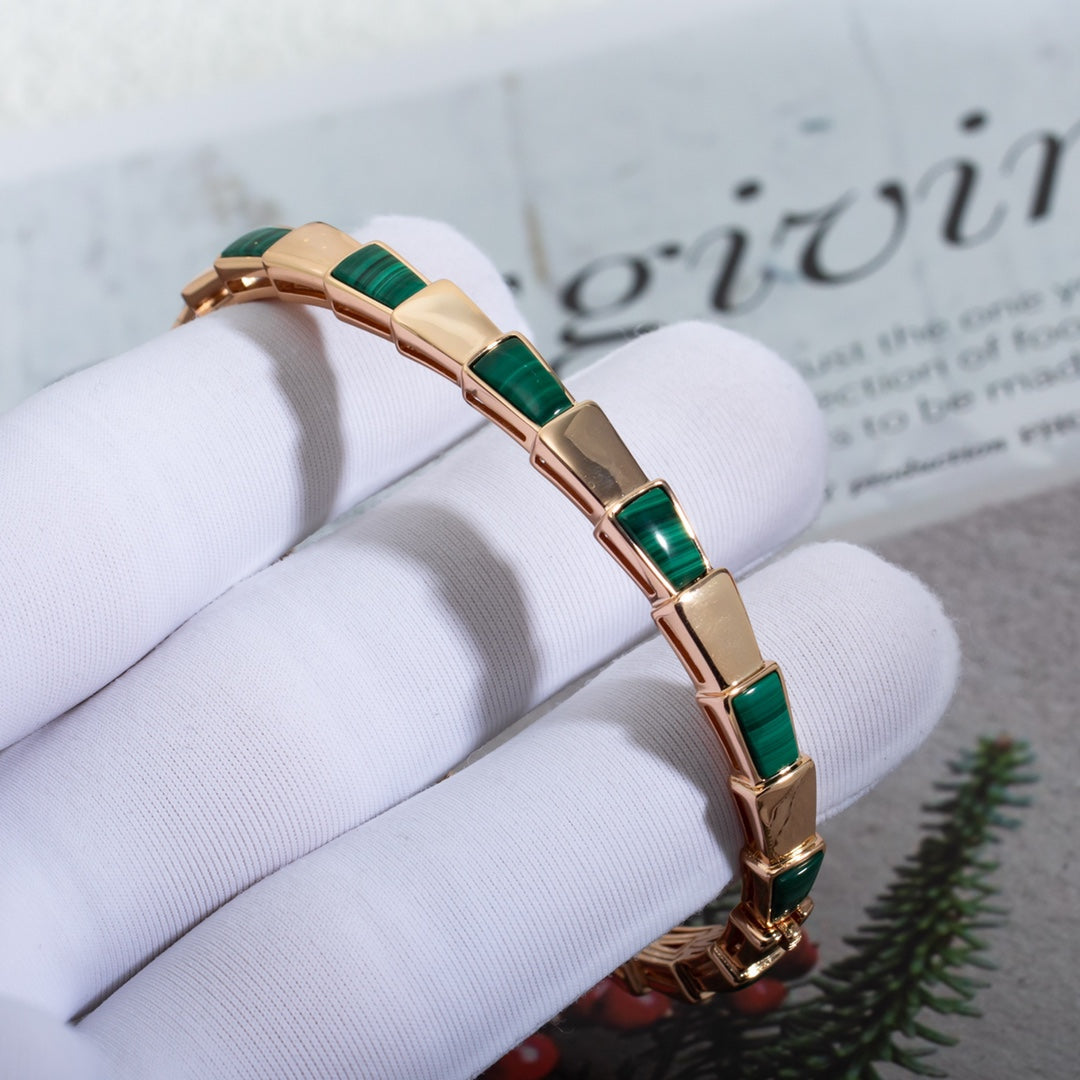 [Resenly Jewelry]SERPENTI BRACELET PINK GOLD MALACHITE