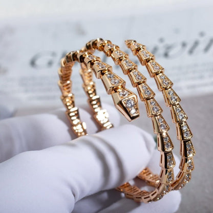 [Resenly Jewelry]SERPENTI BRACELET PINK GOLD DIAMOND DOUBLE ROW