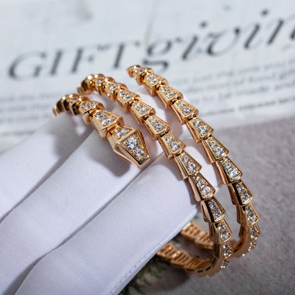 [Resenly Jewelry]SERPENTI BRACELET PINK GOLD DIAMOND DOUBLE ROW
