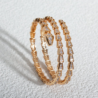 [Resenly Jewelry]SERPENTI BRACELET PINK GOLD DIAMOND DOUBLE ROW