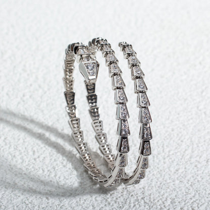 [Resenly Jewelry]SERPENTI BRACELET SILVER DIAMOND DOUBLE ROW