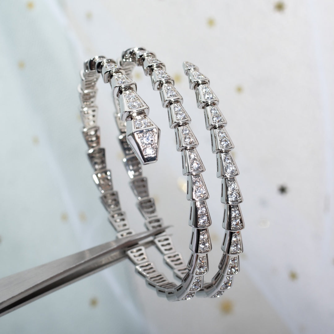 [Resenly Jewelry]SERPENTI BRACELET SILVER DIAMOND DOUBLE ROW