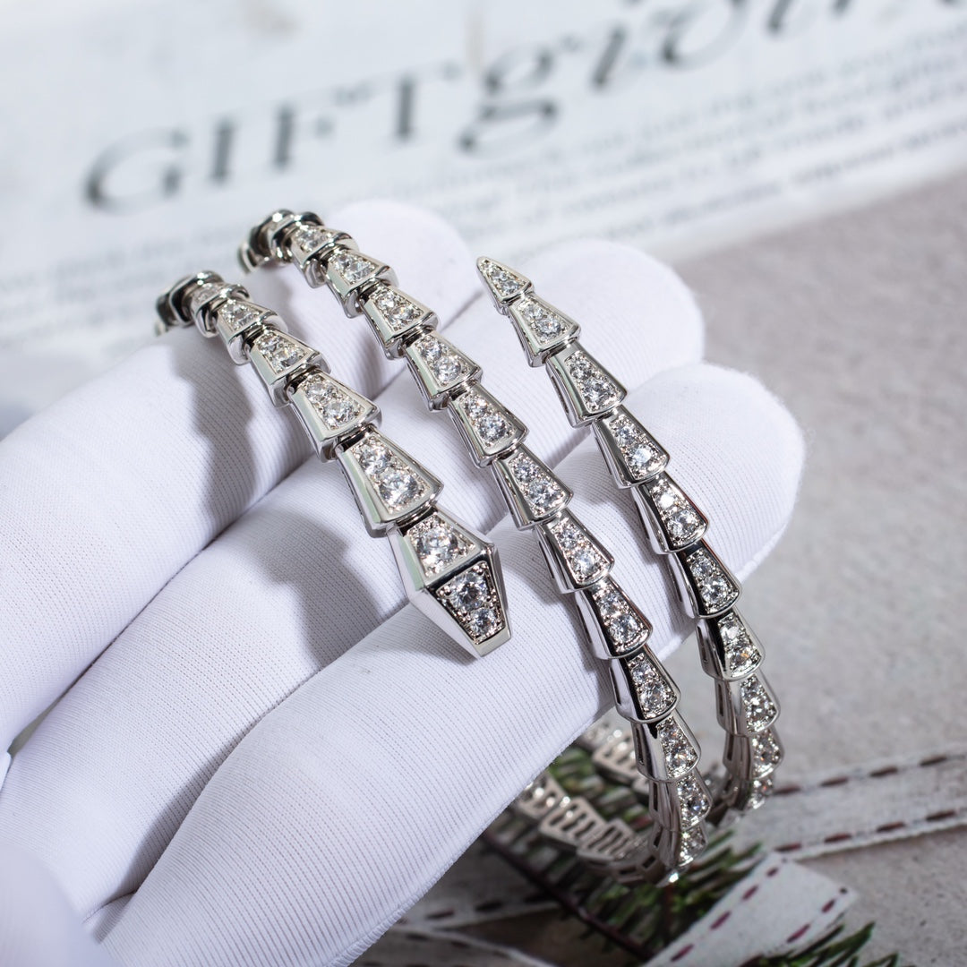 [Resenly Jewelry]SERPENTI BRACELET SILVER DIAMOND DOUBLE ROW