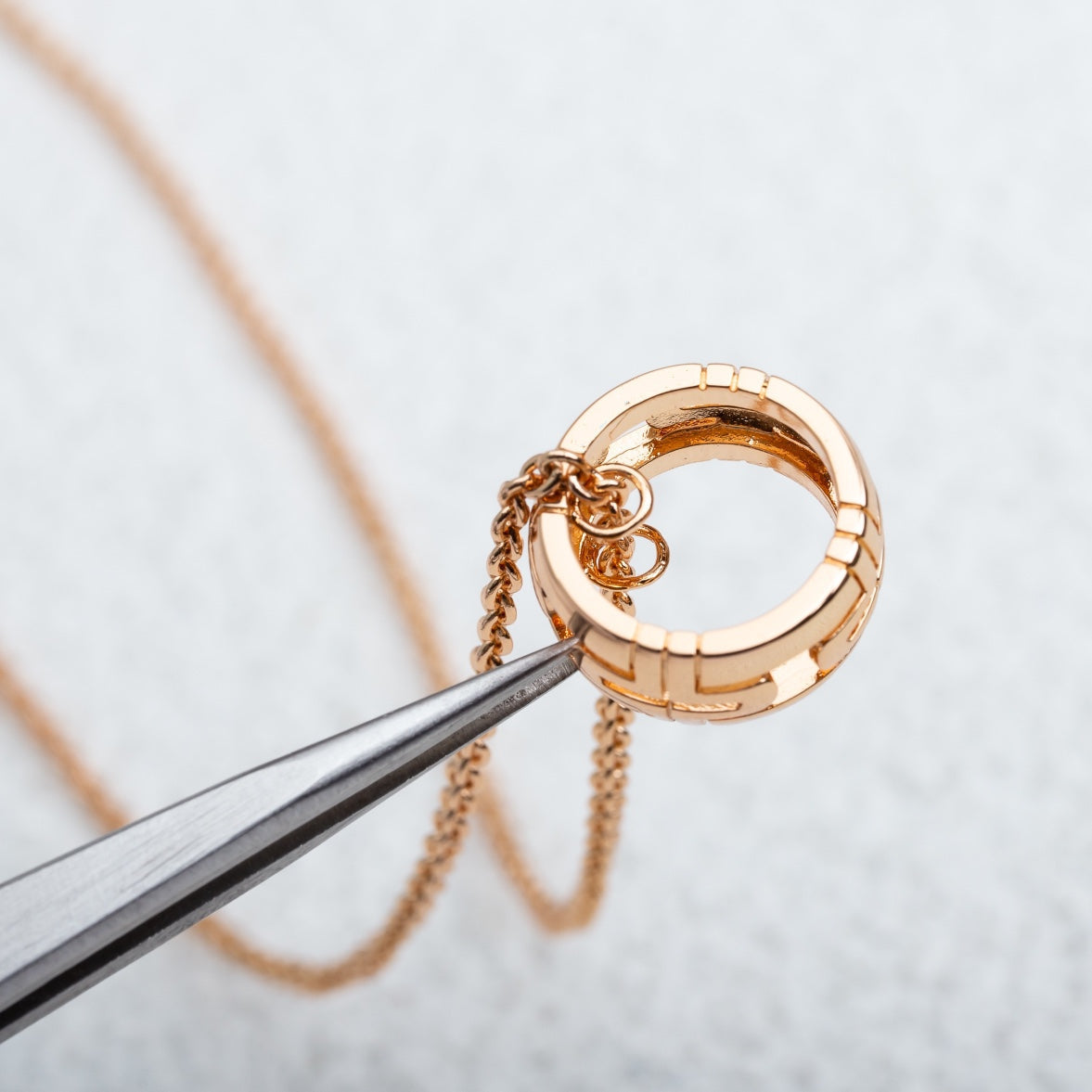 [Resenly Jewelry]PARENTESI NECKLACE PINK GOLD
