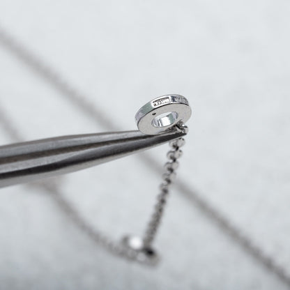 [Resenly Jewelry]PARENTESI NECKLACE SILVER DIAMOND
