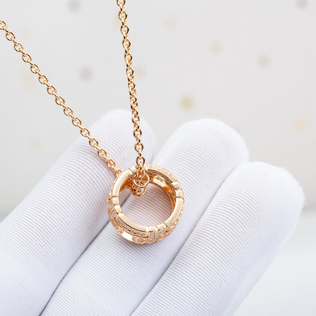[Resenly Jewelry]PARENTESI NECKLACE PINK GOLD DIAMOND
