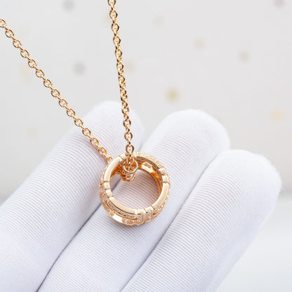 [Resenly Jewelry]PARENTESI NECKLACE PINK GOLD DIAMOND