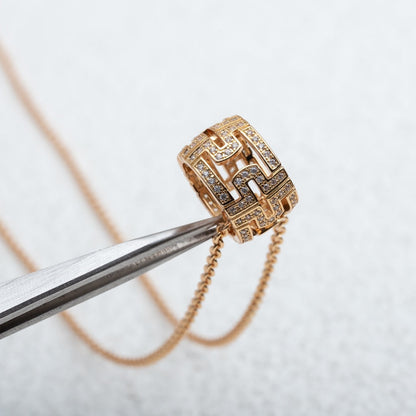 [Resenly Jewelry]PARENTESI NECKLACE PINK GOLD DIAMOND