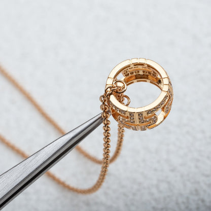 [Resenly Jewelry]PARENTESI NECKLACE PINK GOLD DIAMOND