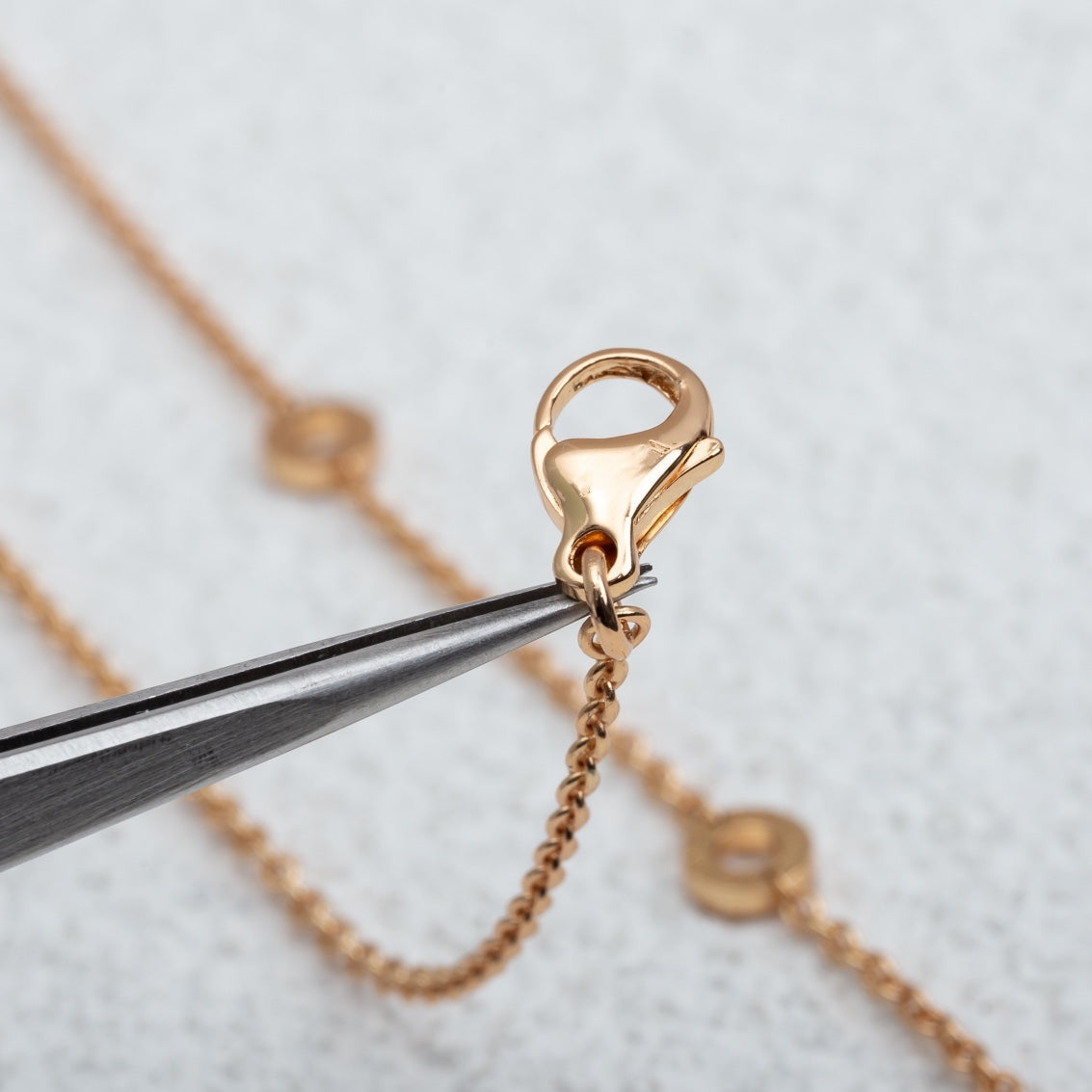 [Resenly Jewelry]PARENTESI NECKLACE PINK GOLD DIAMOND