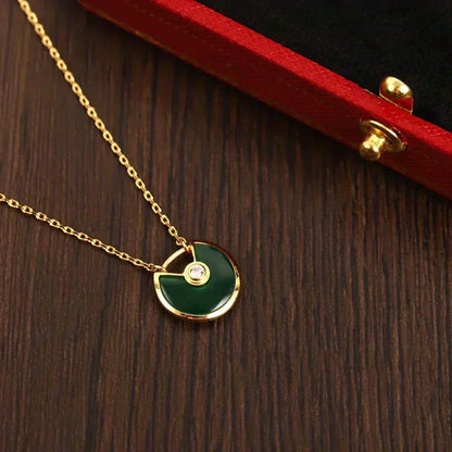 [Resenly Jewelry]AMULETTE GOLD MALACHITE NECKLACE