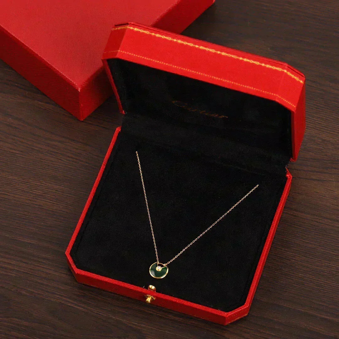 [Resenly Jewelry]AMULETTE GOLD MALACHITE NECKLACE