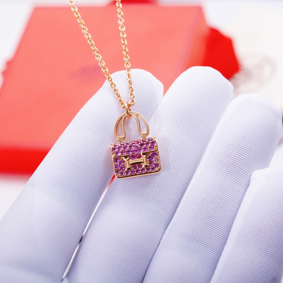 [Resenly Jewelry]CONSTANCE PEDANT PURPLE DIAMOND NECKLACE