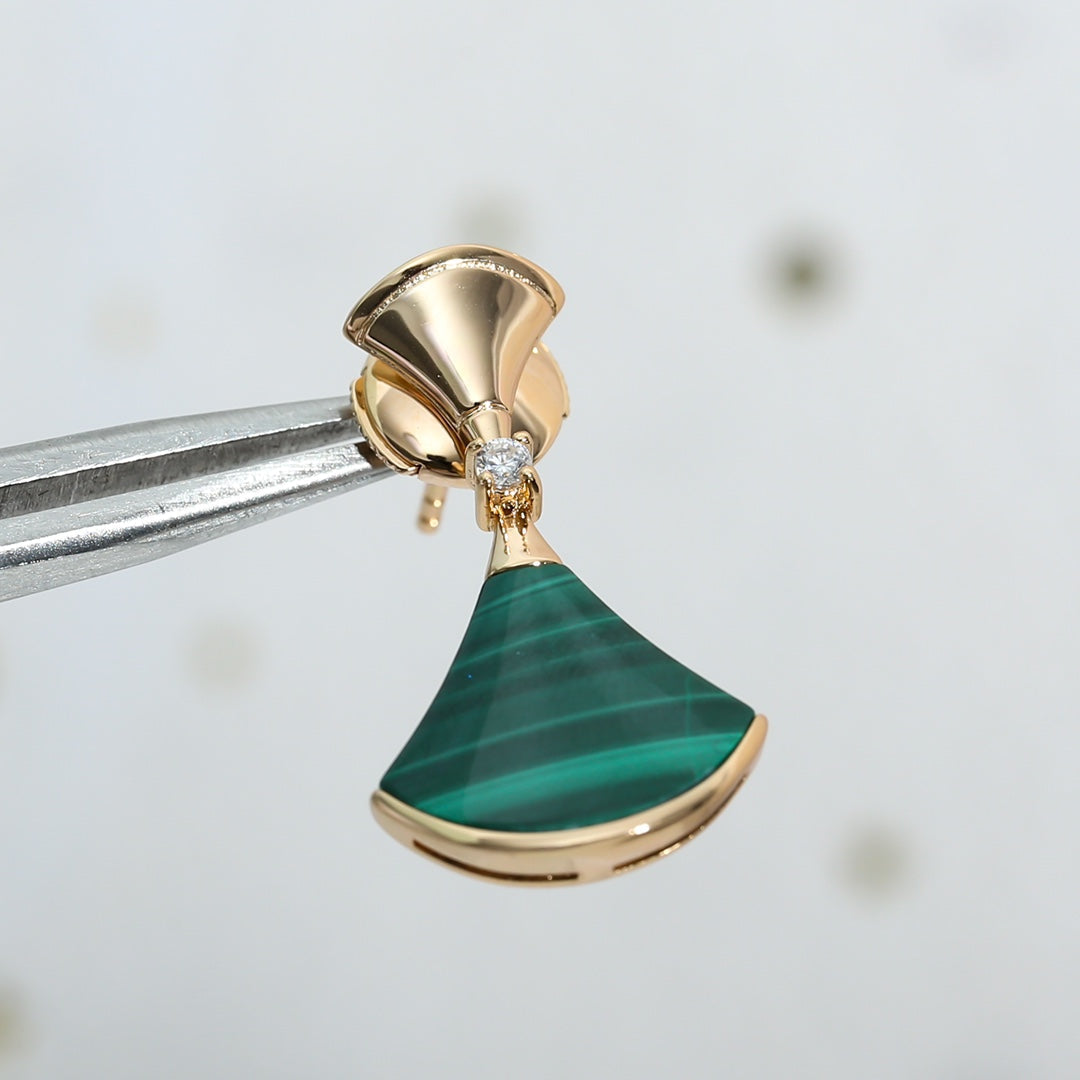 [Resenly Jewelry]DREAM MALACHITE PINK GOLD EARRINGS