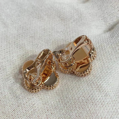 [Resenly Jewelry]CLOVER MEDIUM 1 MOTIFS CARNELIAN  DIAMOND earrings