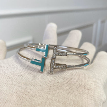 [Resenly Jewelry]Tブレスレット 1.8MM ターコイズ ダイヤモンド