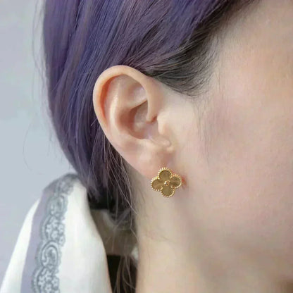 [Resenly Jewelry]CLOVER MEDIUM 1 MOTIFS LASER EARRINGS