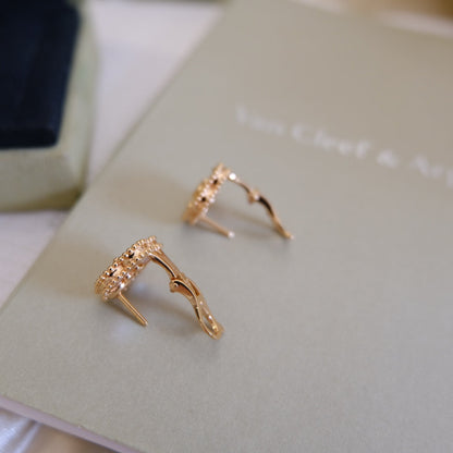 [Resenly Jewelry]ラッキー ピンクゴールド ホワイトMOPピアス